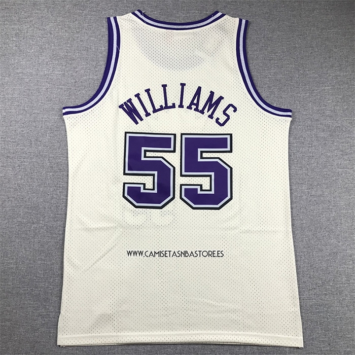 Jason Williams NO 55 Camiseta Sacramento Kings Mitchell & Ness Chainstitch Crema